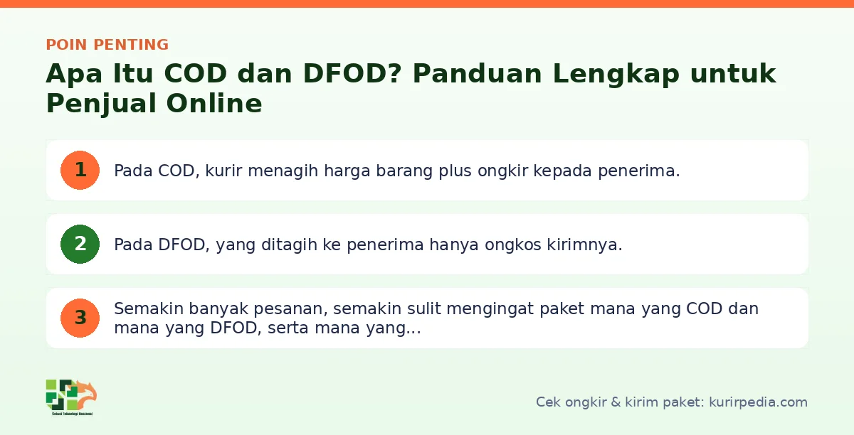 Ringkasan poin penting COD - Kurir Pedia
