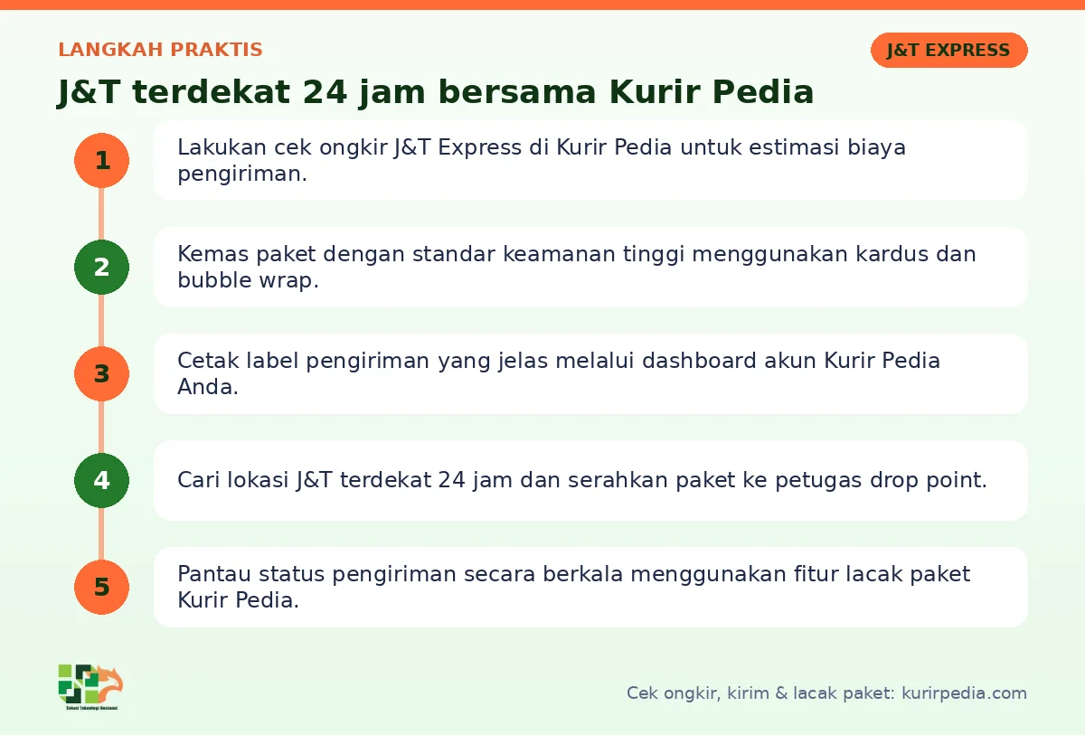 Langkah J&T terdekat 24 jam di Kurir Pedia