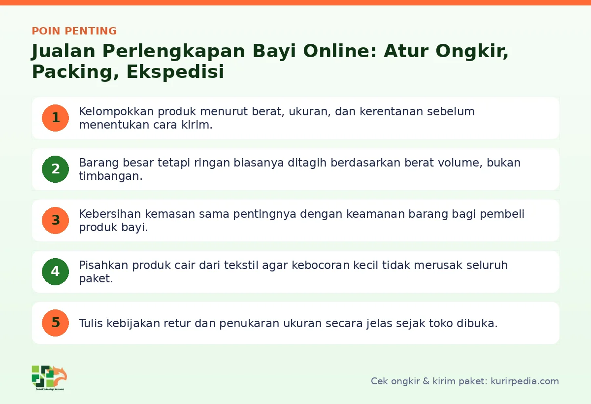 Poin penting: Jualan Perlengkapan Bayi Online: Atur Ongkir, Packing, Ekspedisi