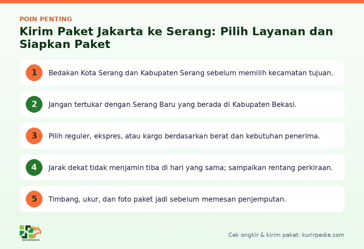 Poin penting: Kirim Paket Jakarta ke Serang: Pilih Layanan dan Siapkan Paket