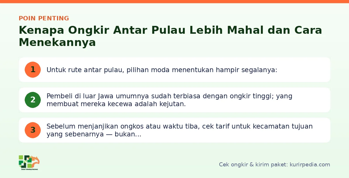 Ringkasan poin penting Ongkir antar pulau - Kurir Pedia