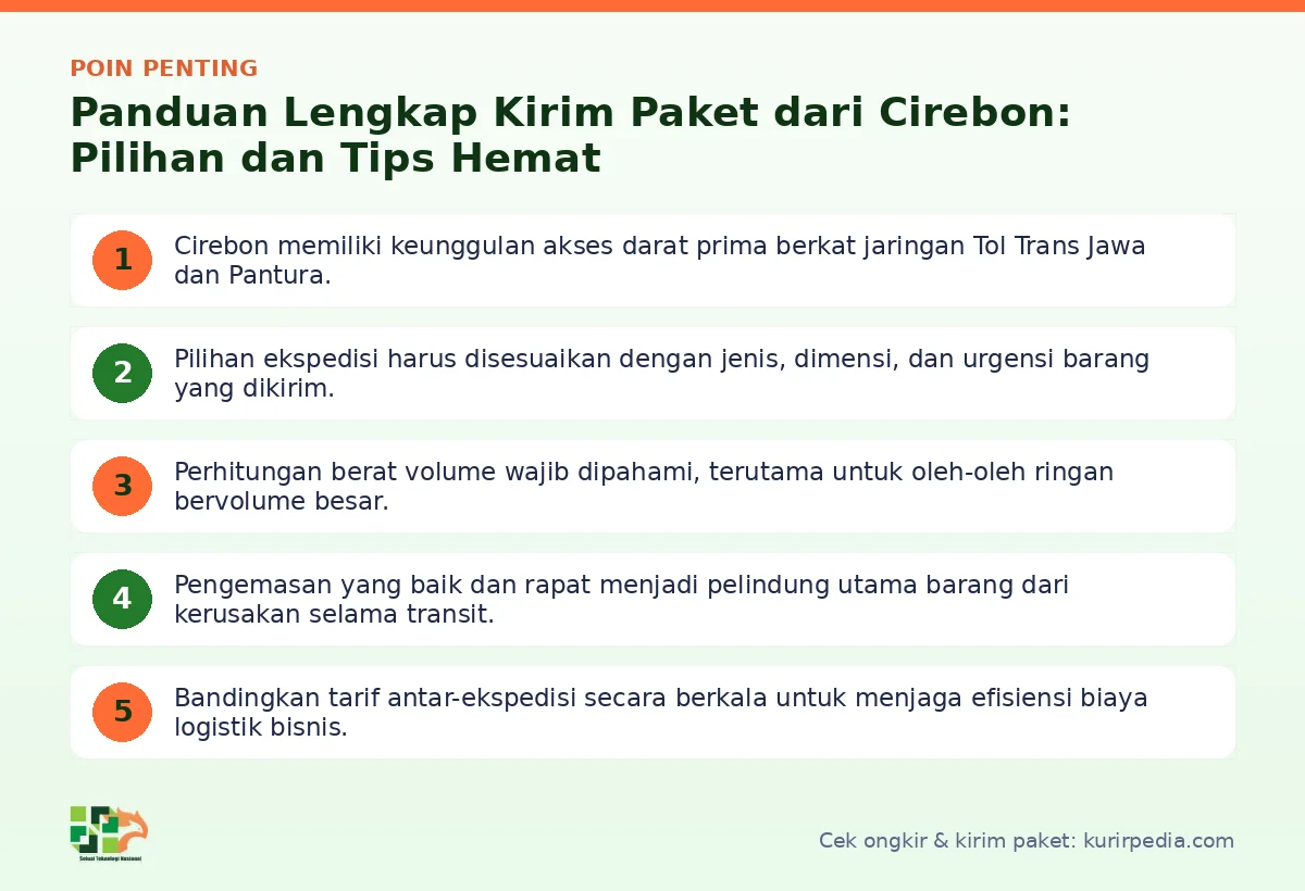 Poin penting: Panduan Lengkap Kirim Paket dari Cirebon: Pilihan dan Tips Hemat