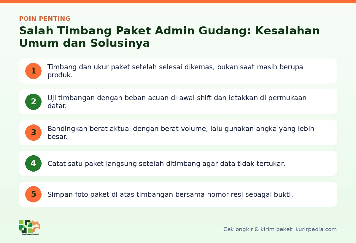 Poin penting: Salah Timbang Paket Admin Gudang: Kesalahan Umum dan Solusinya