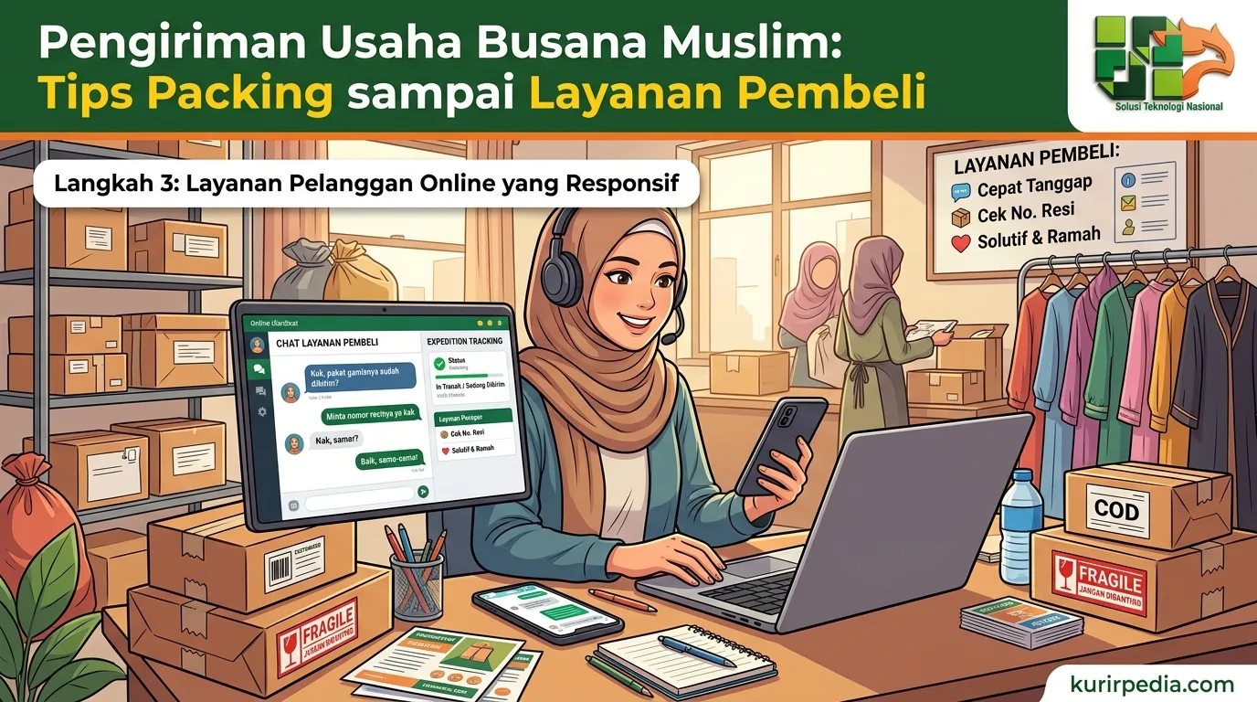 Visual pengiriman usaha busana muslim - Pengiriman Usaha Busana Muslim: Tips Packing sampai Layanan Pembeli
