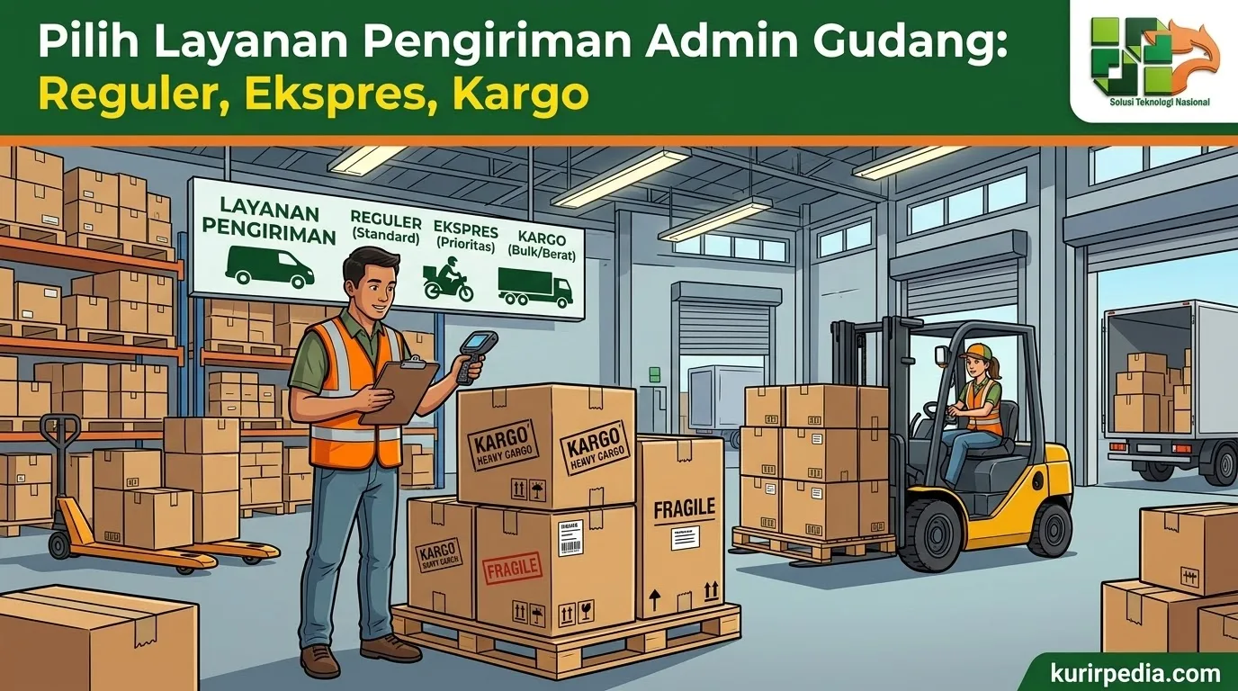 Visual pilih layanan pengiriman admin gudang - Pilih Layanan Pengiriman Admin Gudang: Reguler, Ekspres, Kargo